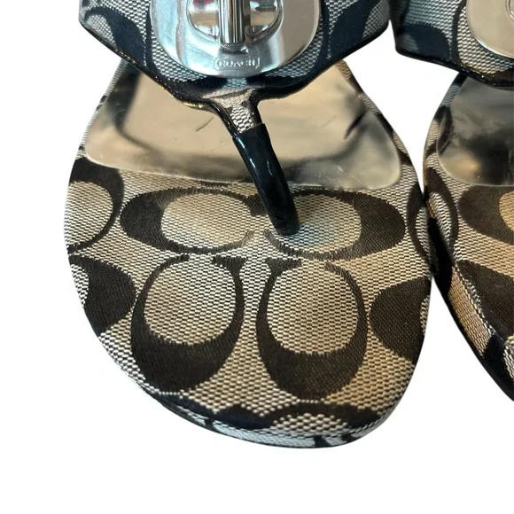 Coach Logo Noble Women’s Wedge Shoes Size 10 Black - Picture 11 of 12